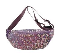 Sequin Bag Luxury Women Sequins Waist Bag Fashion Fanny Pack Casual Shoulder Crossbody Chest Bag(Purple)
