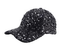 Sequin Baseball Cap for Women Girls Trucker Hat Sun Hat Sports Golf Visor Summer Hat Sparkly Bling Classic 80s Party Hat for Hip Top Beach Travel Halloween Christmas (UK, Alpha, One Size, Black)