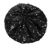 TENDYCOCO Sequin Beret Hat Shining Beanie Cap Sparkle Beanie Hat Fashion Beret for Women Black