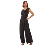 Sequin Bodice Cowl Neck Jumpsuit Roman Black 14