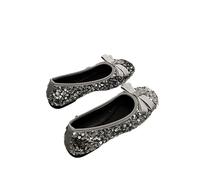 Sequin Bow Loafers Womens Shining Ballet Shoe UK Sale Clearance Ladies Square Toe Slip On Loafer Summer Flat Shoes Elegant Work Office Pumps Evening Party Occasion Court Shoes Soft Folding Flats