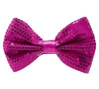 Sequin Bow Ties for Men - Pre-tied Adjustable Length Bowtie, Many Colors to Choose From, Hot Pink, One size fits most