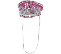 Sequin Captains Hat Studded Chain Festival Fancy Dress Costume Accessory