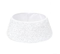 Sequin Christmas Tree Collar with Soft Velvet Fabric, Double-Sided Festive Ornament Surround for Holiday Home Garden School Office Décor, Easy to Install and Washable(White)