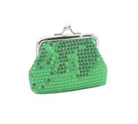 Sequin Coin Purse, Kiss-Lock Change Purse Wallets Classic Handbag Elegant Shiny Key Holder Coin Bag Make Up Bag(Green)