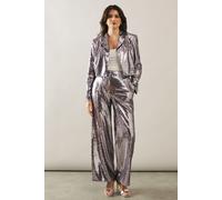 Sequin Crop Blazer Wallis Silver 16