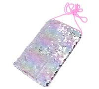 Sequin Crossbody Bag With Flip Coin Purse - Vertical Cellphone Handbag, Reversible Glitter Messenger Bag, Bling Phone Mini Purse for Women, Girls, Kids, Children