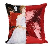 Sequin Cushion Cover Red Lady Diana Princess England Ball Dress Royal Family
