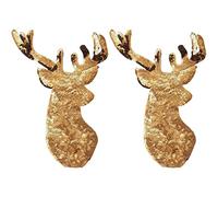 Sequin Deer Patches Christmas Iron on Appliques Xmas Reindeer Elk Head Sew on Fabric Embroidery Sticker Diy Decoration for Christmas Costume