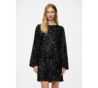 Sequin Dress with Bow Detail On Back Black