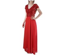 Sequin Dresses Women's Glitter Dress V-Neck Tulle Dress Short Sleeve Cocktail Dress Shiny Festive Evening Dress Elegant Party Dress Prom Dresses Bridesmaids Wedding Dresses, red, M