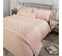 Monaco Embellished Duvet Quilt Cover Bedding Set Blush Pink