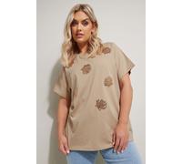 Yours Curve Brown Sequin Embellished Shell T-Shirt - Women's - Plus Size Curve