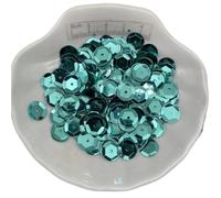 Sequin Embellishments 10g Iridescent Glitter Flakes, 3/4/6/10mm Silver-Base Cup PVC Sequins, Paillettes for DIY Handmade Accessory(Light Blue,6mm)