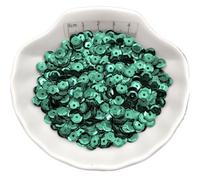 Sequin Embellishments 10g Iridescent Glitter Flakes, 3/4/6/10mm Silver-Base Cup PVC Sequins, Paillettes for DIY Handmade Accessory(Dark Green,6mm)