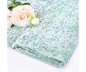 Sequin Fabric by The Yard Sage Green Velvet Fabric 2 Yards Shimmer Sparkle Material Fabric for Sewing Shiny Pillow Cover Hat Soft Velvet Fabric for Fashion Crafts