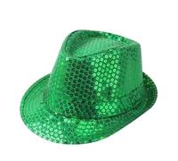 Sequin Fedora Hat for Kids - Dance Performance & Party Accessory, 54CM Black Sequin Top Hat for Halloween, Stage, and Themed Parties