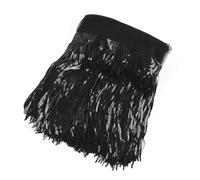 Sequin Fringe Trim 1/2/4Yard 20cm Sequin Tassel Lace Trim Glitter Fringe Ribbon DIY Handmade Dance Performance Clothing Decoration Material(10Black,2Yards)
