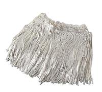 Sequin Fringe Trim 1-5 Yards 17cm Glitter Sequin Fringe Tassel Lace Trimming Latin Dance Wedding Dresses Clothes DIY Crafts Trim(Silver White,2yards)