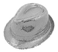Sequin Gangster Hat - Silver