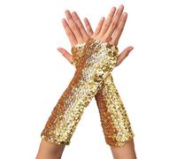 Sequin Gloves for Women Stage Performance, Long Sparkly Fingerless Sequins Gloves, Elastic Shiny Dance Gloves for for Masquerade Party, Rave, Halloween, Cosplay, Accessories, Opera Performances