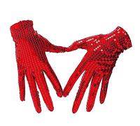 Sequin Gloves, Unisex Wrist Length Glitter Gloves, Sparkling Sequin Dance Gloves for Adults Rave Party Costume Accessory, Shiny 80s Glitter Gloves for Women Skating Dressing Jazz Carnival Decoration