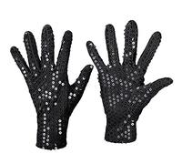 Sequin Gloves, Unisex Wrist Length Glitter Gloves, Sparkling Sequin Dance Gloves for Adults Rave Party Costume Accessory, Shiny 80s Glitter Gloves for Women Skating Dressing Jazz Carnival Decoration