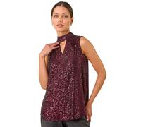 Sequin High Neck Keyhole Top Roman Magenta 16