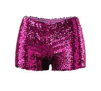 Sequin Hot Pants Sexy Straight Leg Mini Shorts Women's Sequin Short Glitter Hotpants Sparkly Booty Shorts Rave Party Pant Slim Fit Hot Pants Dance Costume Shiny Clubwear
