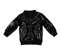 Sequin Jacket for Kids - Sparkly Girls Boys Bomber Jackets, Long Sleeve Zipper Flight Coats, Glitter Shiny Party Club Night Out, Sparkle Shimmer Baseball Tops, Hip Hop Disco Birthday Age 3-10 Years