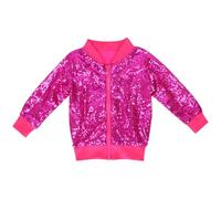 Sequin Jacket for Kids - Sparkly Girls Boys Bomber Jackets, Long Sleeve Zipper Flight Coats, Glitter Shiny Party Club Night Out, Sparkle Shimmer Baseball Tops, Hip Hop Disco Birthday Age 3-10 Years