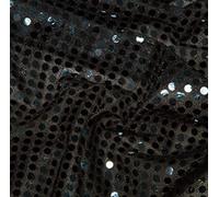 Sequin Jersey Shiny Sparkly Material Fabric Dress Metallic 1 Metre (Black)