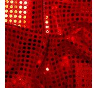 Sequin Jersey Shiny Sparkly Material Fabric Dress Metallic 1 Metre (Red)