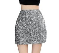 Sequin Mini Skirt Womens High Waist Slim Hip Casual Pencil Skirt Belly Dance Short Skirt Stretchy Bodycon Mini Skirt Shinny Stretchy Bodycon Skirts Rave Music Carnival Outfit A Line Skirt For Girls