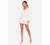 Sequin Open Back Mini Dress Maya Deluxe White 12