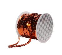 Sequin Paillette Trim String, Braid Spangle PVC Sequins Ribbon Multi 6mm 5 Meters(Orange)