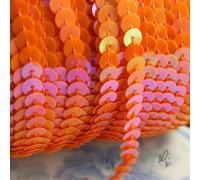 Sequin Paillette Trim String, Braid Spangle Sequins Ribbon 6mm(Orange,90M)