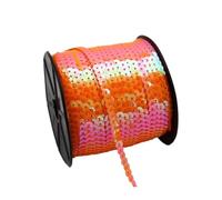 Sequin Paillette Trim String, Braid Trim Spangle 6mm Round Sequins Ribbon(26 Ab Orange,5 Yards)