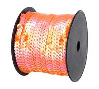 Sequin Paillette Trim String, Sequin Trim Multicolor 6mm x 100 yards(Orange)