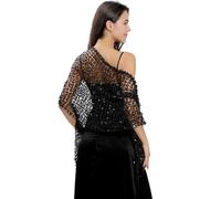 Sequin Shawls for Evening Dresses, Vintage Sequin Womens Shawls and Wraps for Formal Party, 1920s Light Soft Scarf Wedding Sparkle Cape Cover Up Wedding Accessories for Disco Cosplay Party Carnival