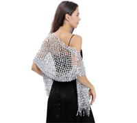 Sequin Shawls for Evening Dresses, Vintage Sequin Womens Shawls and Wraps for Formal Party, 1920s Light Soft Scarf Wedding Sparkle Cape Cover Up Wedding Accessories for Disco Cosplay Party Carnival