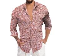 Sequin Shirt Men's Long Sleeve Glitter Shirt Satin Lapel Fashion Golden 80s Shiny Slim Fit Long Sleeve Shirt Business for Party Night Club Party
