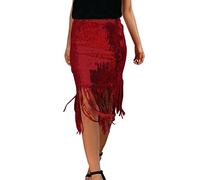 Sequin Skirt for Women Today's Deals, A Line Red Sequin Skirt Sexy Rave Skirt Shiny Short Hip Wrap Skirt Mini Skirt for Rave Skirt Outfit for Women Girls Gifts for Her Beach Essentials