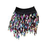 Sequin Skirt for Women Today's Deals, High Waist Tassel Skirt Sexy Glitter Skirt Mini Pleated Tennis Skirt Versatile Aline Basic School Girl Casual Skater Skirt Gifts for Her Holiday Essentials
