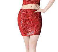 Sequin Skirts for Women, Sexy Sparkly Stretchy Bodycon Glitter Hip Skirt, Shiny Sequined Belly Dance Short Hip Wrapped, Waist A Line Mini Skirt for Party Cocktail Dress Concerts Night Out Performance
