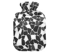 Sequin Slate Vector Design Travel hot Water Bottle with Soft Cover, 2L hot compresses for The Body for Period Cramps, Neck and Shoulder Pain Relief, Bolsa para cólicos menstruales