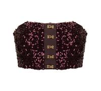 Sequin Sleeveless Top - female - Elisabetta Franchi - Sleeveless Tops - Brown - L - Tops L