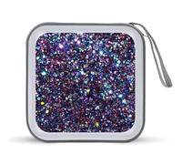 Sequin Sparkle Shimmer Glitter CD Case Plastic DVD Wallet Holder Portable Storage Organizer Bag for Car Home Travel