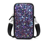 Sequin Sparkle Shimmer Glitter Crossbody Phone Bag for Women Men Mobile Phone Wallet Pouch Cell Phone Shoulder Bag with Long Strap