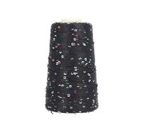 Sequin Sparkle Yarn, Glitter Knitting Yarn with Sequins 50 Grams Navy Blue, Black(Black(50grams))